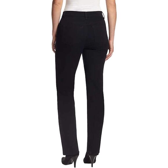 Women's High Rise Tapered Jeans Cotton Blend Zipper Fly Versatile Fit - Picture 3 of 5